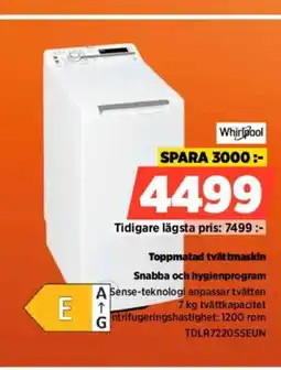Power Whirlpool Toppmatad tvättmaskin Snabba och hygienprogram erbjuda