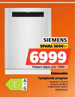 Power SIEMENS Diskmaskin Tystgående program erbjuda