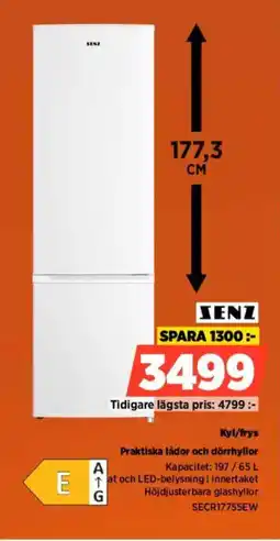 Power Senz kyl/frys praktiska lådor och dörrhyllor erbjuda