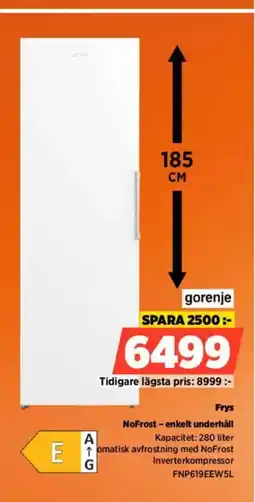 Power Gorenje frys nofrost-enkelt underhåll erbjuda