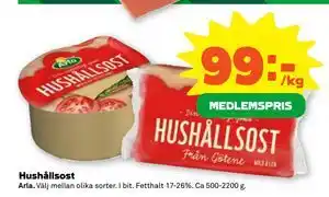 Hushållsost, Medlemspris