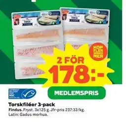 Stora Coop Torskfiléer 3-pack, Medlemspris erbjuda