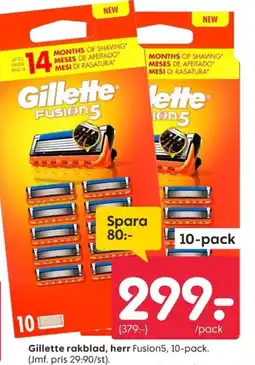 Rusta Gillette rakblad, herr erbjuda