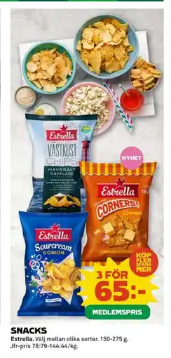 Coop SNACKS, Medlemspris erbjuda