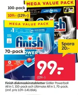 Rusta Finish diskmaskinstabletter erbjuda