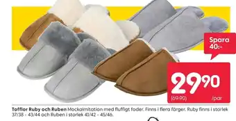 Rusta Tofflor Ruby och Ruben erbjuda