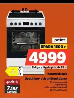 Power Point keramisk spis upptining- och grillfunktioner erbjuda