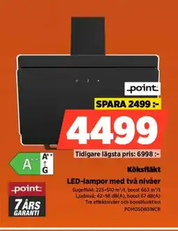 Power Point Köksfläkt LED-lampor med två nivåer erbjuda