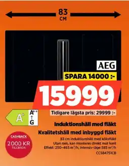 Power AEG Induktionshäll med fläkt Kvalitetshäll med inbyggd fläkt erbjuda