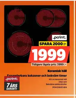 Power Point keramisk häll fynanderbara kokzoner och bekväm timer erbjuda