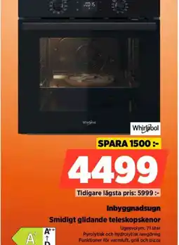 Power Whirlpool Inbyggnadsugn Smidigt glidande teleskopskenor erbjuda