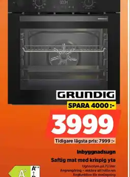 Power GRUNDIG Inbyggnadsugn Saftig mat med krispig yta erbjuda