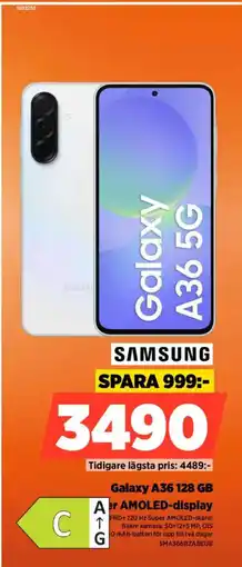 Power Galaxy A36 128 GB Aer AMOLED-display erbjuda