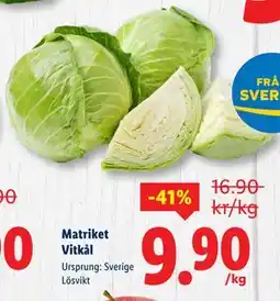 Lidl Matriket Vitkål, SEK 9.9 erbjuda