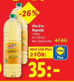 Lidl Vita D’or Rapsolja, Pris i appen erbjuda