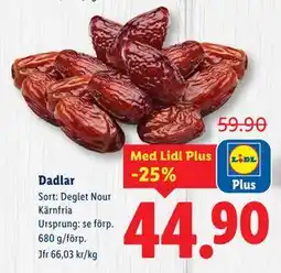 Lidl Dadlar, Pris i appen erbjuda