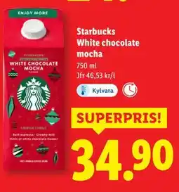Lidl Starbucks White chocolate mocha, SEK 34.9 erbjuda