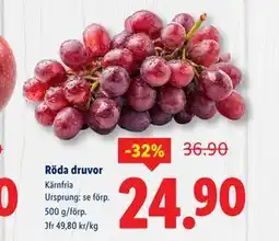 Lidl Röda druvor, SEK 24.9 erbjuda