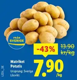 Lidl Matriket Potatis, SEK 7.9 erbjuda