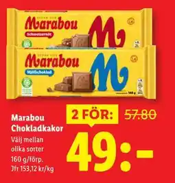 Lidl Marabou Chokladkakor, SEK 49 erbjuda