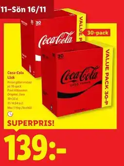 Lidl Coca-Cola Läsk, SEK 139 erbjuda