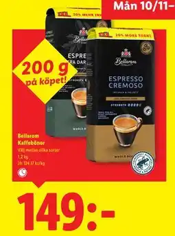 Lidl Bellarom Kaffebönor, SEK 149 erbjuda