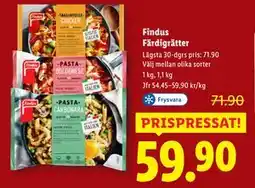 Lidl Findus Färdigrätter, SEK 59.9 erbjuda