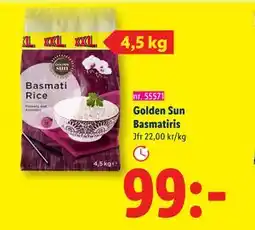 Lidl Golden Sun Basmatiris, SEK 99 erbjuda