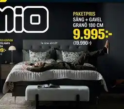 Mio PAKETPRIS SÄNG + GAVEL GRANÖ 180 CM, SEK 9995 erbjuda