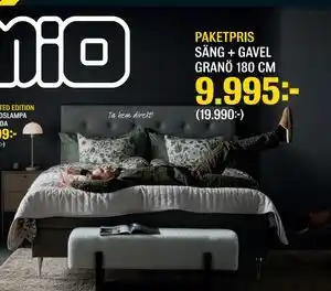 PAKETPRIS SÄNG + GAVEL GRANÖ 180 CM, SEK 9995