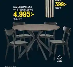 Mio MATGRUPP LEONA + 4 STOLAR LUDVIG, SEK 4995 erbjuda
