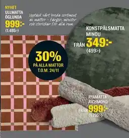 Mio 30% PÅ ALLA MATTOR erbjuda