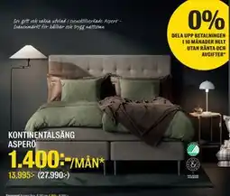 Mio KONTINENTALSÄNG ASPERÖ, SEK 1400 erbjuda