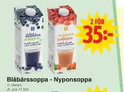 Matöppet Blåbärssoppa - Nyponsoppa, SEK 35 erbjuda