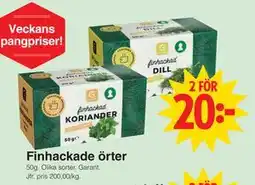 Matöppet Finhackade örter, SEK 20 erbjuda