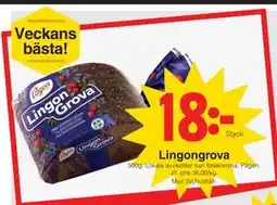 Matöppet Lingongrova, SEK 18 erbjuda