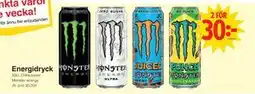 Matöppet Energidryck, SEK 30 erbjuda