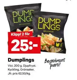 City Gross Dumplings, SEK 25 erbjuda