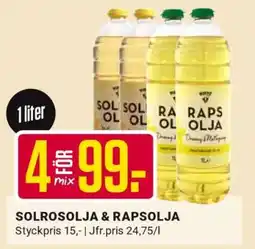 ÖoB Solrosolja, Rapsolja erbjuda