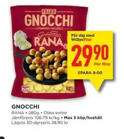 Willys GNOCCHI erbjuda