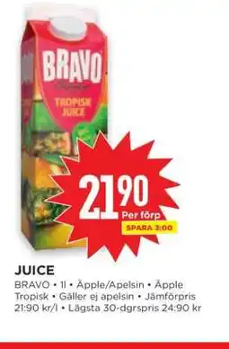 Willys BRAVO Tropisk Juice erbjuda