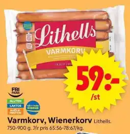 ICA Supermarket Varmkorv, Wienerkorv Lithells erbjuda