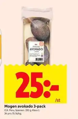ICA Supermarket MOGEN AVOKADO 3-PACK erbjuda