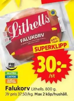 ICA Supermarket Falukorv Lithells erbjuda