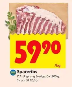 ICA Supermarket Spareribs erbjuda