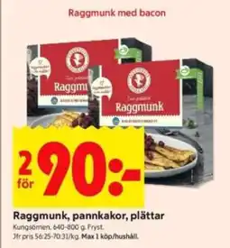 ICA Supermarket Raggmunk, pannkakor, plättar erbjuda