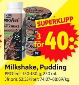 ICA Supermarket Milkshake, Pudding erbjuda