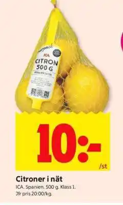 ICA Supermarket Citroner i nät erbjuda