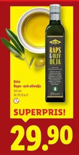 Lidl Zeta Raps- och olivolja erbjuda
