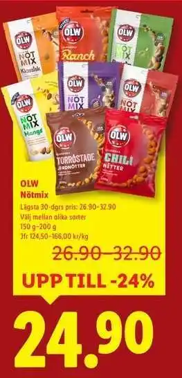 Lidl OLW Nötmix erbjuda